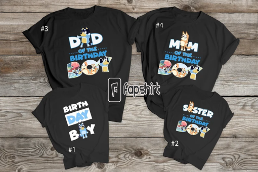 Bluey Birthday Boy Shirt, Bluey Birthday Boy Party Shirt, Birthday Boy Cartoon Shirt, Birthday Boy Party Shirt, Bluey Family Matching Shirt