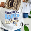 Running on Blue y & Iced Coffee Juicebox Chicken Nugs Shirt, Trendy Blue Dog Sweatshirt