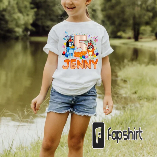 Custom Bluey Birthday Shirt, Bluey and Bingo Shirt, Bluey Birthday Tee, Bluey Character Shirts, Bluey Heeler Family, Bluey and Bingo Shirt