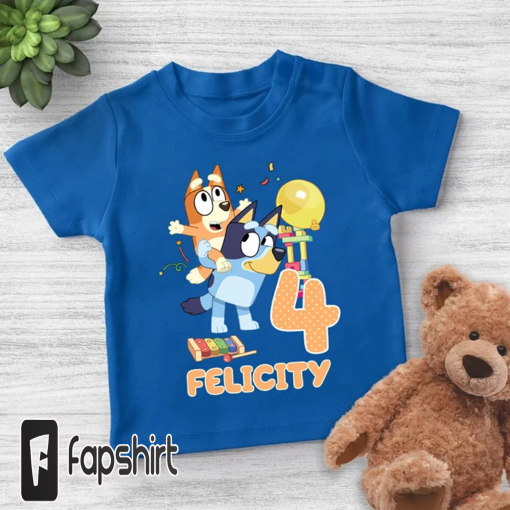 Personalized Bluey Birthday Shirt, Bluey Family Matching Shirts, Bluey Bingo Shirt, Custom Bluey Birthday Shirt, Bluey Toddler Shirt