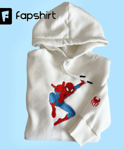 Spiderman Embroidered Hoodie; Spiderman embroidered sweatshirt; Spiderman…