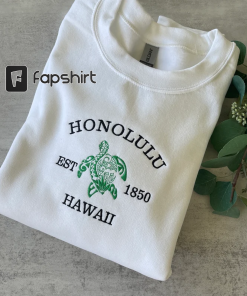 Embroidered Honolulu Hawaii Sweatshirt, Hawaii Hoodie, Crewneck…