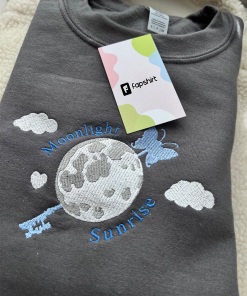 Moonlight Sunrise Sweatshirt Embroidered Sweatshirt