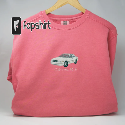 Custom Embroidered Car Sweatshirt, Car Embroidered Hoodie, Race Cars, Classic Cars, Truck Embroidery, Car Lover Gift, Father Day Gift