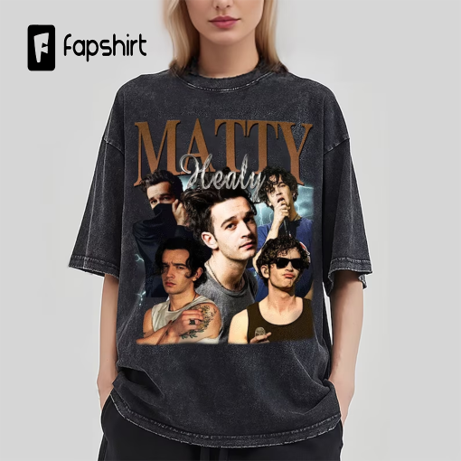 Matty Healy Vintage Washed T-Shirt,Pop Rock Band Homage Graphic Unisex Long Sleeve, Bootleg Retro 90’s Fans Hoodie Gift