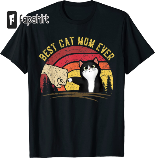 Vintage Best Cat Mom Ever Cat shirts for Women – Funny Cat T-Shirt