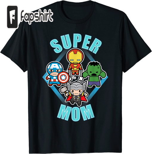 Marvel Mother’s Day Kawaii Team Super Mom Graphic T-Shirt T-Shirt