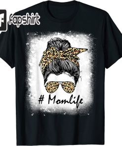 Mom Life Bleached Shirt Mom Life Leopard…