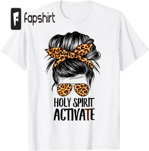 Trendy Religious Holy Spirit Cool Mom Life Leopard Print T-Shirt