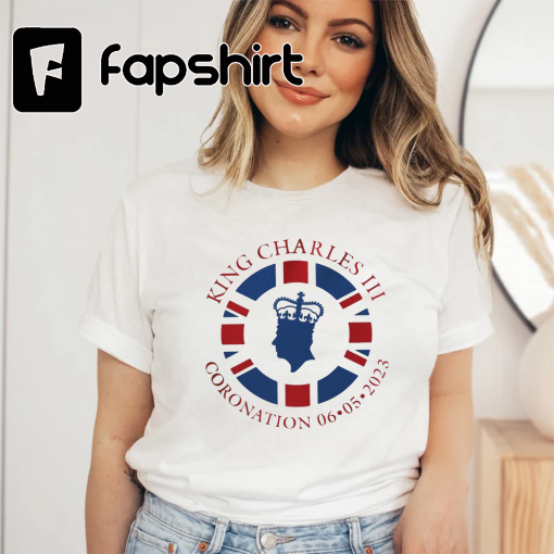 King Charles III Coronation Souvenir Shirt in Flag, Official Coronation 2023 Logo T-Shirt, 6th May 2023 Celebration T-Shirt, New King Shirt