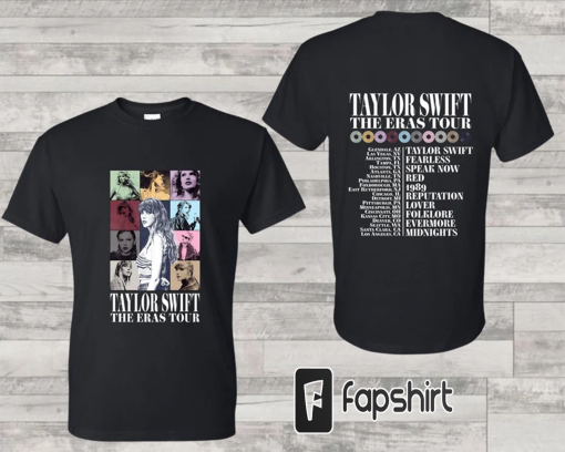 TS Eras Tour Two Sided 2 sided shirt, Eras Tour Shirt, Taylor Swift Merch Shirt, Swiftie Fan Shirt,Taylor Swift Album Shirt, Midnights Concert Shirt