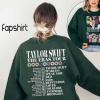 Taylor’s Swiftie Merch, The Eras Tour 2023 Sweatshirt, The Eras Tour Vintage 2 Side Shirt With Tour Places and Albums on The Back 2 sided shirt