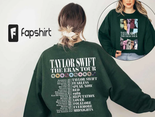 TS Eras Tour 2023 Sweatshirt, Vintage Eras Tour 2023 Hoodie, Swiftie Fan Tee, Midnights Concert Shirt, Swiftie Merch 2 sided shirt