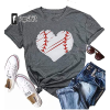 Rub Some Dirt On It Baseball Graphic Cute T Shirt Women’s Letter Printed Softball Tees Casual Sports Tops