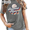 Ball Mom Heart Baseball Softball Mama Women Mothers Day 2022 T-Shirt