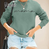 BOUTIKOME Mama Sweatshirt Women Funny Letter Print Mom Life Long Sleeve Crewneck Pullover Shirt Blouse Tops