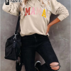 Womens Crewneck Sweatshirt Mama Letter Print Long Sleeve Loose Fashion Pullover Top