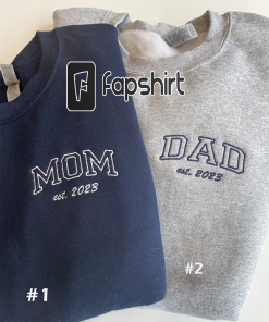 Custom Embroidered Mom & Dad Sweatshirt/Hoodie. Baby…