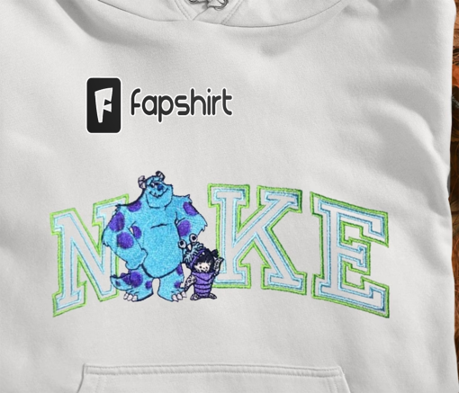 Custom Embroidered Sully and Boo Pullover Hoodie, Sully and Boo Embroidered Sweatshirt