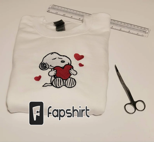 Snoopy Love Crewneck Embroidered Sweatshirt |Valentine’s day| Custom Made