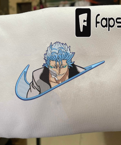 Grimmjow Jeagerjaques Embroidered Shirt, Bleach Anime Embroidered…