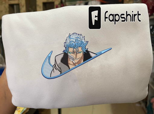 Grimmjow Jeagerjaques Embroidered Shirt, Bleach Anime Embroidered Hoodie Anime Gifts For Fans