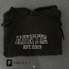 Auntie  Embroidered Sweatshirt, Embroidered Crewneck Sweatshirt Hoodie