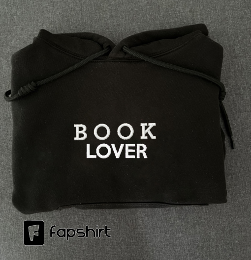 Book Lover Embroidered Sweatshirt, Embroidered Crewneck Sweatshirt Hoodie