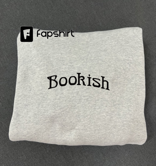 Bookish Embroidered Sweatshirt, Embroidered Crewneck Sweatshirt Hoodie