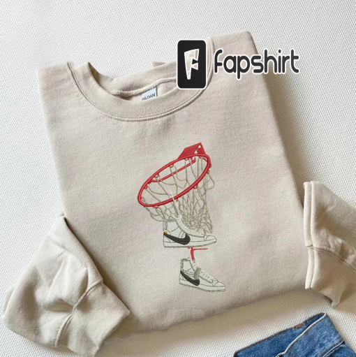 Sneaker Basket Embroidered Sweatshirt, Gift For Hypebeast Sneaker Lovers, Sneakerhead Gift, Gift For Her/Him