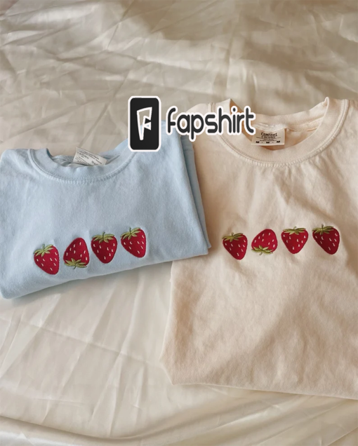 Embroidered Strawberry T-Shirt