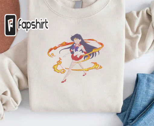 Sailor Moon Embroidered Sweatshirt, Embroidered Anime Shirt, Cute Hoodie