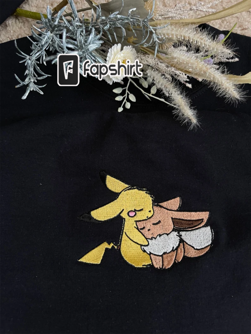 Pokemon Embroidered sweatshirt; Embroidered sweatshirt; Pokemon embroidery; Pokemon Hoodies; Pokemon sweatshirt;Anime & cartoon embroidery