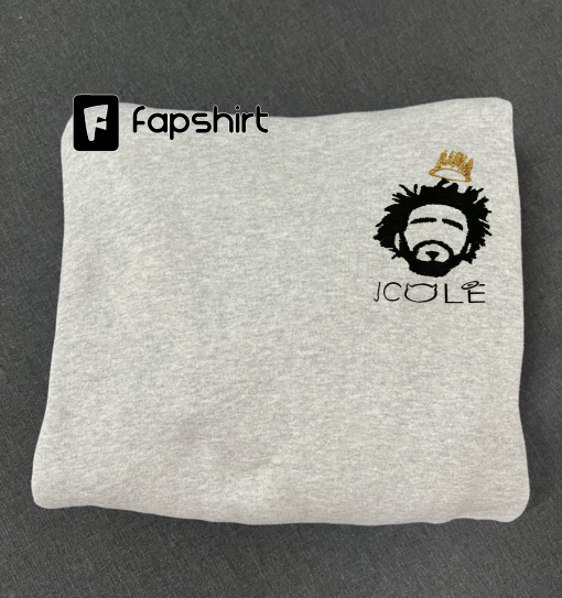 J. Cole Crewneck Embroidered Sweatshirt, J Cole Sweatshirt, Embroidered Hoodie