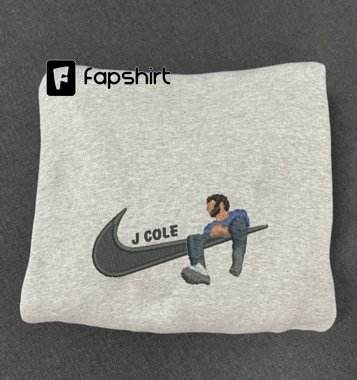 J. Cole Crewneck Embroidered Sweatshirt, J Cole Sweatshirt, Embroidered Hoodie