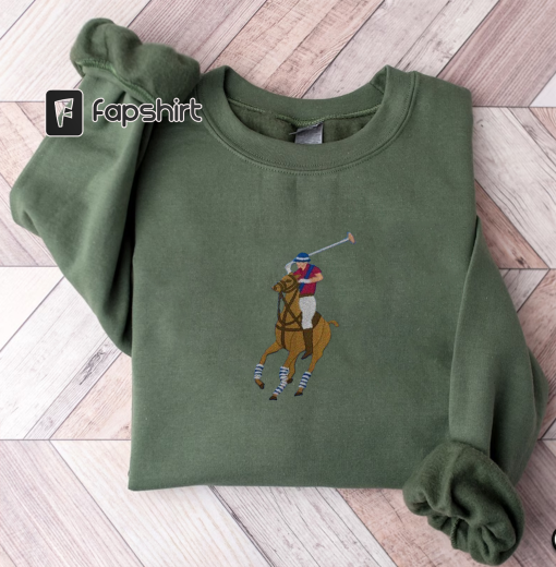 Polo Player & horse polo logo Embroidery sweatshirt ,used for embroidery machines