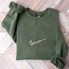 Flowers Embroidered Sweatshirt, brand logo embroidered sweatshirt