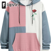 DIDK Women’s Long Sleeve Colorblock Drop Shoulder Drawstring Hoodie Sweatshirt