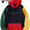 DIDK Women’s Long Sleeve Colorblock Drop Shoulder Drawstring Hoodie Sweatshirt