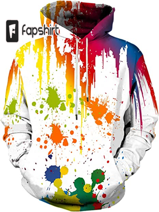 LAIDIPAS Unisex 3D Print Hoodies Novelty Pullover Colorful Graphic Hooded Sweatshirt with Pocke for Men Women