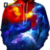 Unisex 3D Print Hoodies Graphic Space Pullover Hooded Sweatshirts for Men Women