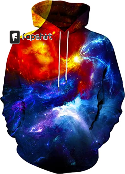 Unisex Novelty 3D Printed Hoodies Long Sleeve Sweatshirts for Men Women with Big Pockets