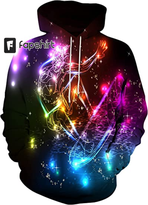 Unisex Men’s and Women’s Novelty Hoodies 3D Fashion Digital Print Pullover Hooded Sweatshirts with Pockets