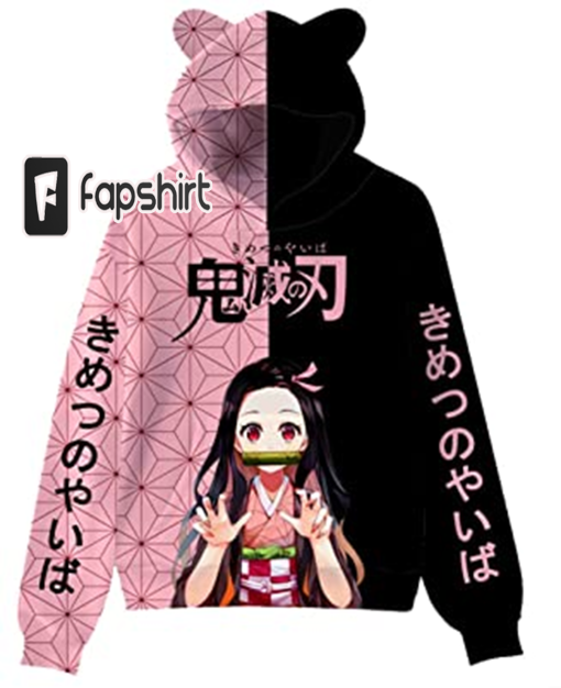 Anime Cat Ear Hoodie Cute Novelty Hoodies 3D Printed Cosplay Pullover Sports Sweatshirt For Adults Women Youth