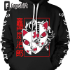 Anime Cat Ear Hoodie Cute Novelty Hoodies 3D Printed Cosplay Pullover Sports Sweatshirt For Adults Women Youth