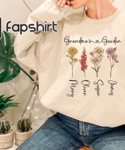 Grandma’s Garden Sweatshirt or Hoodie, Flower Sweatshirt,…