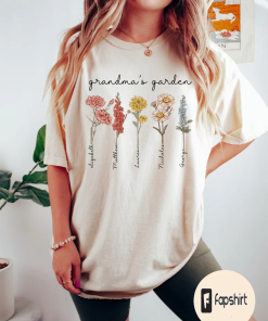 Grandmas Garden Kids Birth Month Flower Shirt,…