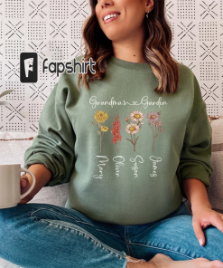 Grandma’s Garden Sweatshirt or Hoodie, Flower Sweatshirt,…