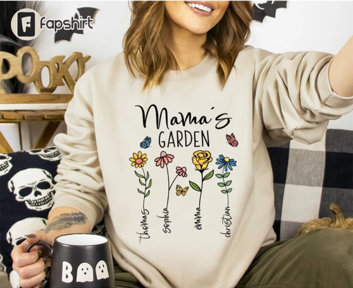 Custom Mothers Day Shirt, Personalized Mom Gift, Mothers Day Gift, Mama’s Garden T-Shirt, Customized Mom Tee, Mother Gift, Gift from Son