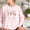 Nana’s Garden Growing Since Shirt with Custom Birth Flowers – Mothers Day Gift – Unique Grandma Gift – Personalized Names Flowers Date